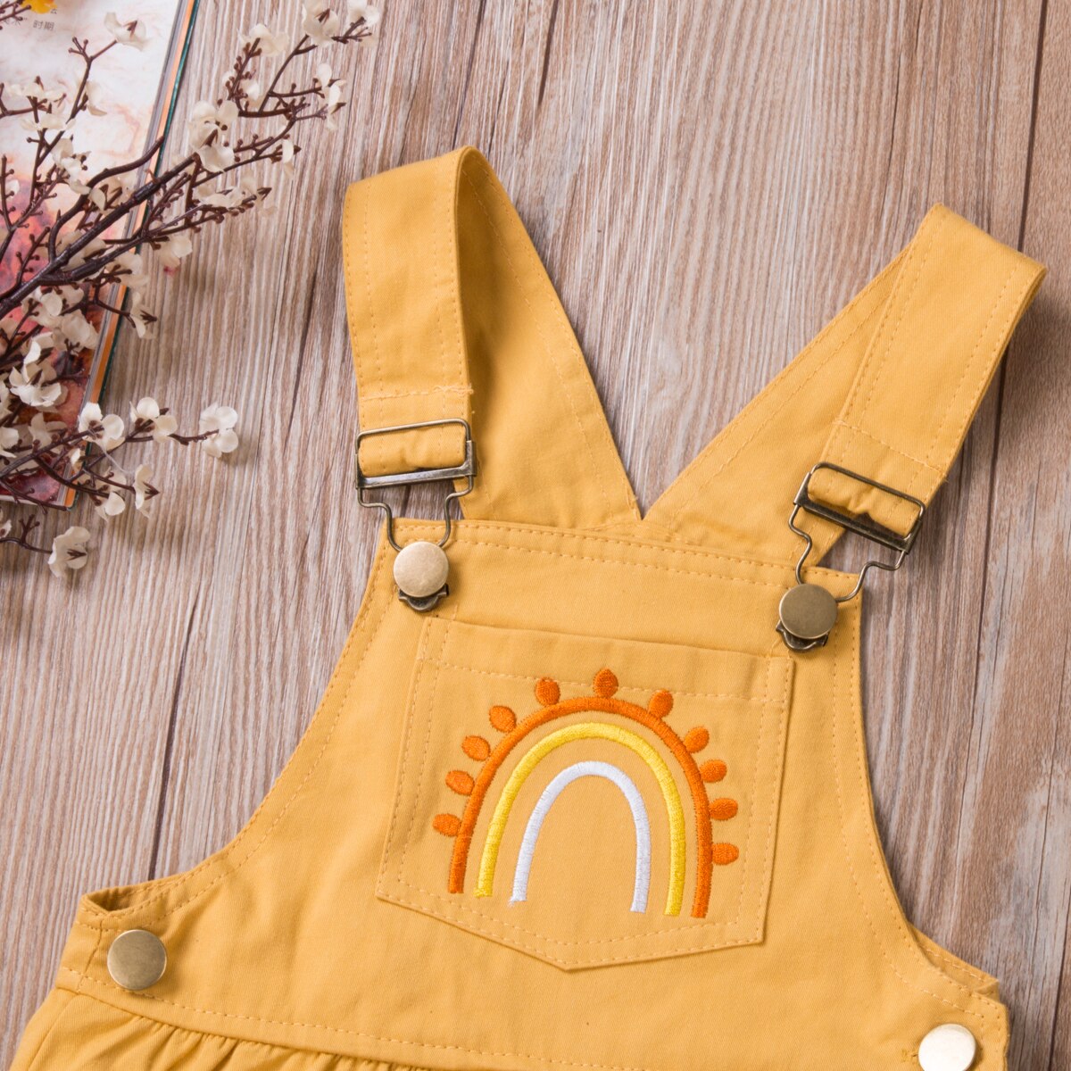 Cute Toddler Kid Baby Girl Overalls Romper Clothes Rainbow Print Sleeveless Jumpsuit Overalls Bib Pants Outfit