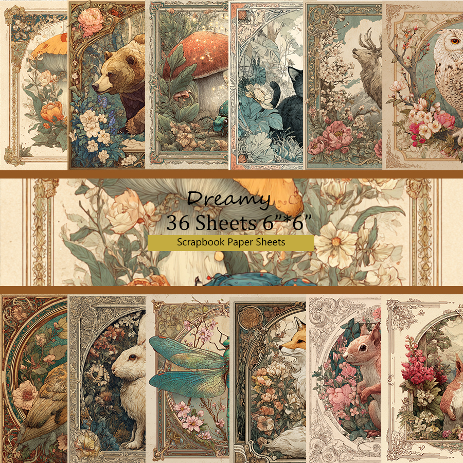 36 hojas de papel decorativo para álbum de recortes de 6 "x 6": para álbumes de recortes, origami, proyectos escolares y fabricación de tarjetas.: 5