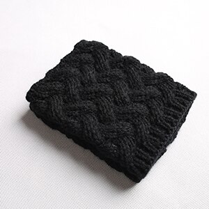 1 Pair Women's Knitted Boot Cuff Socks Leg Warmers Christmas Boot Cover Autumn Winter Christmas boot cover: black