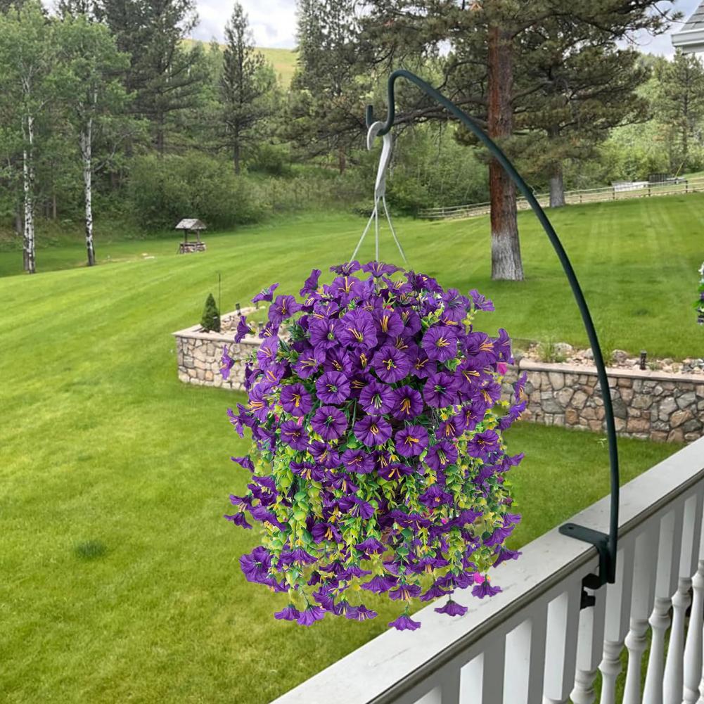 Kunstig hengende petuniablomst utendørs kunstig petunia stripe sommer bryllupsdekor til hage veranda tilbehør kunstig blomst