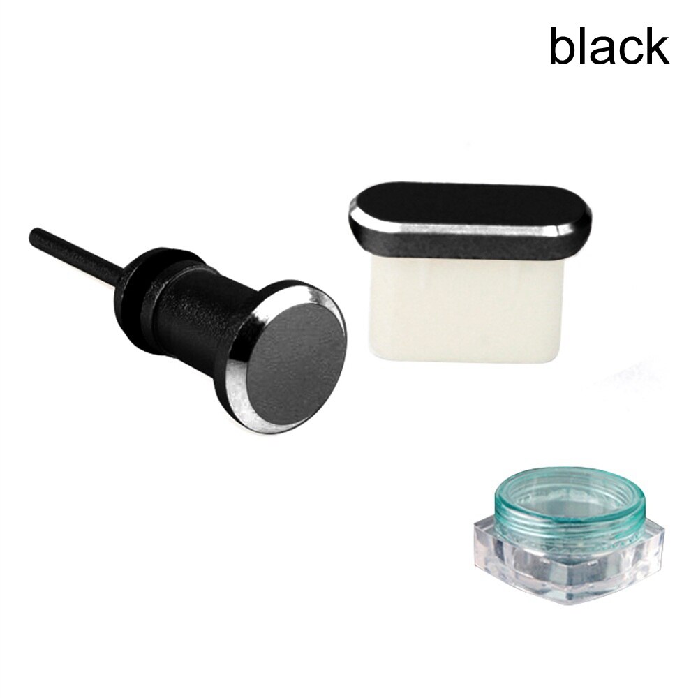 Type C Charging Port Earphone Dust Plug 3.5mm Jack Interface Mobile Phone Card Retrieve Card Pin For Samsung Oneplus Huawei: black