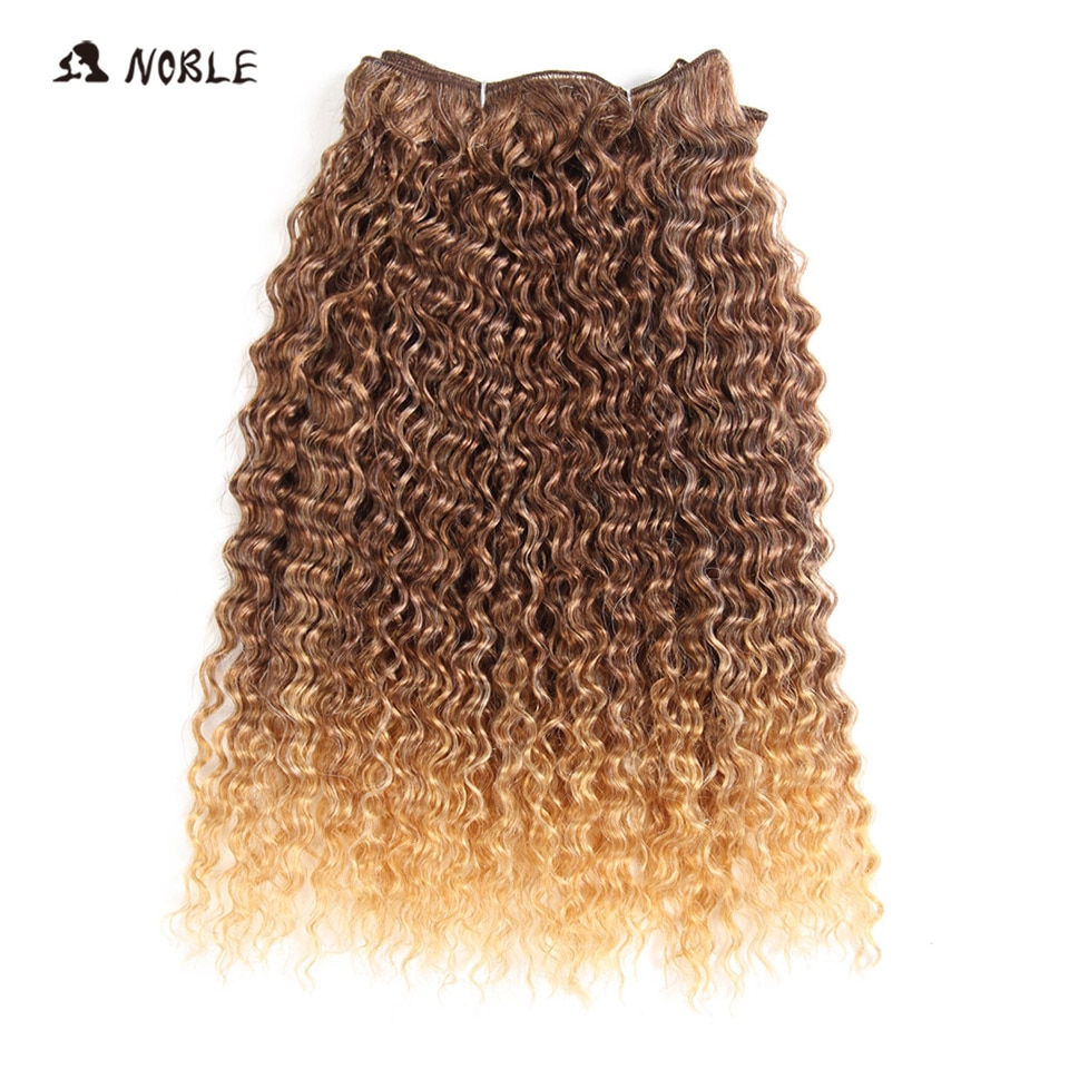 Noble 16inch Synthetic Curly Hair Bundle 1pc Medium Fiber Hair 1B# Double Weft Hair Extension Bundles 120g