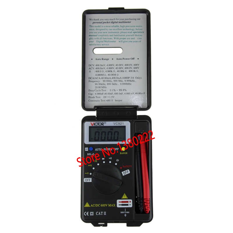 VICTOR VC921 3 3/4 multitesteur électrique poche poche Mini multimètre numérique ampèremètre testeur de portée automatique