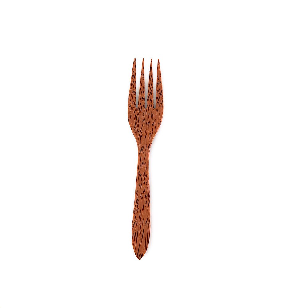 Natuurlijke Kokosnoot Kom Fruit Decoratie Fruit Salade Noodle Kom Houten Rijstkom Craft Decoration Kokosnoot Kom: 1pc Coco Fork