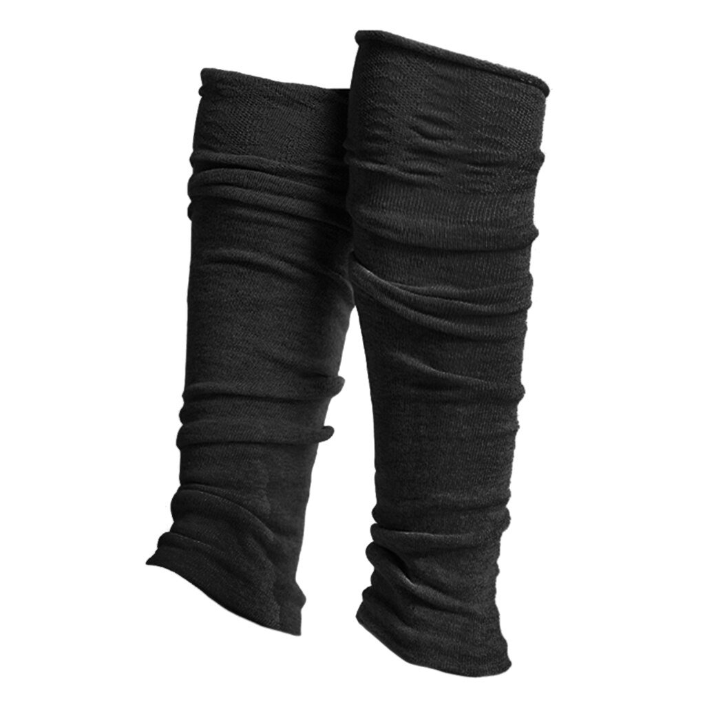 Leggings de algodón liso para mujer, calentadores de pierna 80s, , baile P: Black