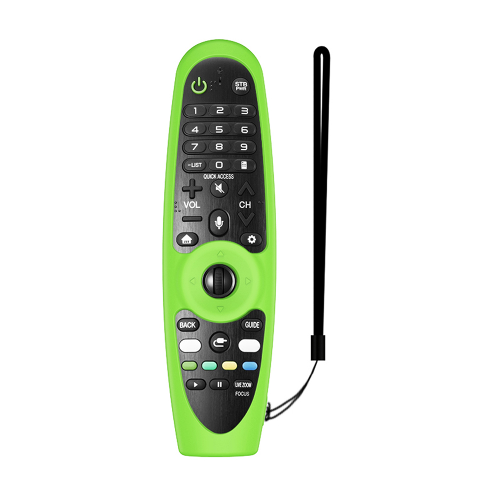 Silicone TV Remote Control Protector Cover for LG AN-MR600 AN-MR650 AN-MR18BA AN-MR19BA AN-MR20GA Protective Case with Lanyard: luminous green