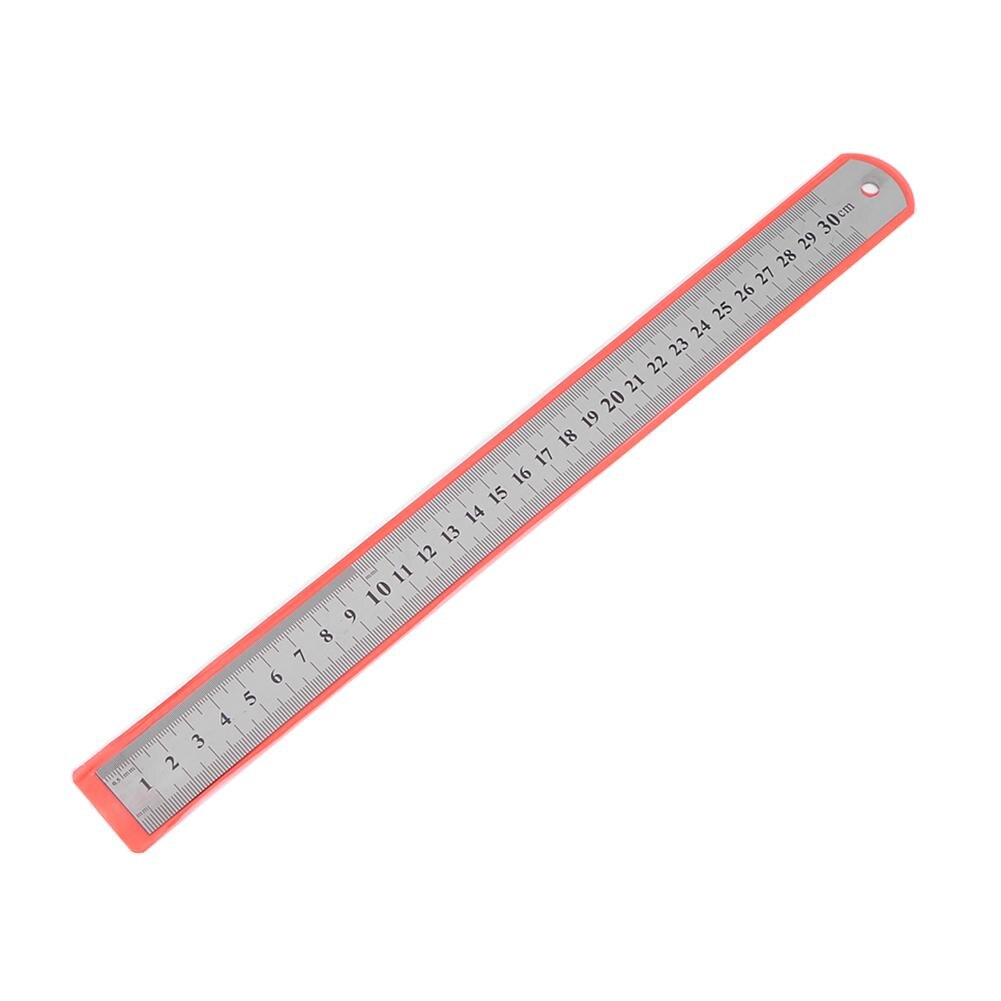 1pc Double Sided Stainless Steel Metal Scale Straight Ruler Precision Double Measuring Hand Tool Stationery Supplies 15-50cm: 30cm