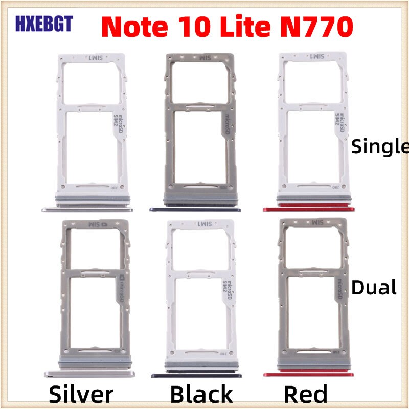 Sim Karte Slot Halfter Reparatur Für Samsung Galaxis Hinweis 10 Lite N770F Telefon Neue Single oder Dual SIM Chip Schublade SD Karte Fach Adapter