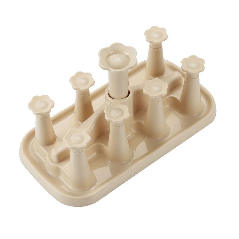 Drain Rack Cup Holder Drink Glass Bottle Storage Rack Stand Durable Plastic Pull-out Drain Cup Holders Kitchen Rack^1: khaki -8