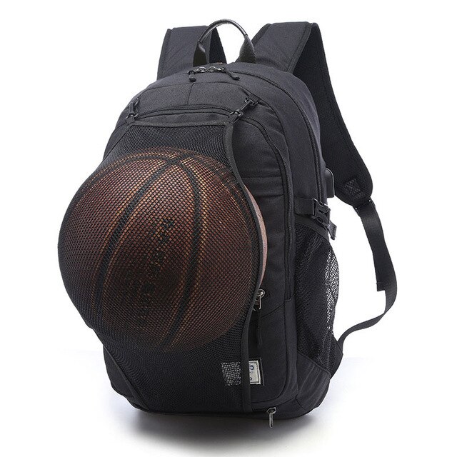 Outdoor Mannen Sport Gym Tassen Basketbal Rugzak Schooltassen Voor Tiener Jongens Voetbal Pak Laptop Tas Netto Voetbal sporttas: zwarte kleur