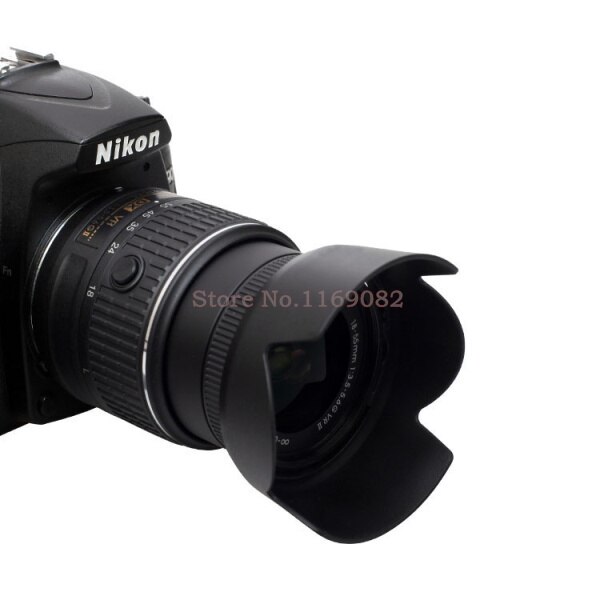 2 stks HB-69 zonnekap shade Bajonetvatting voor AF-S DX D3200/D3300/D5200/D5300 18-55mm f/3.5-5.6G VR II Lens Als HB69