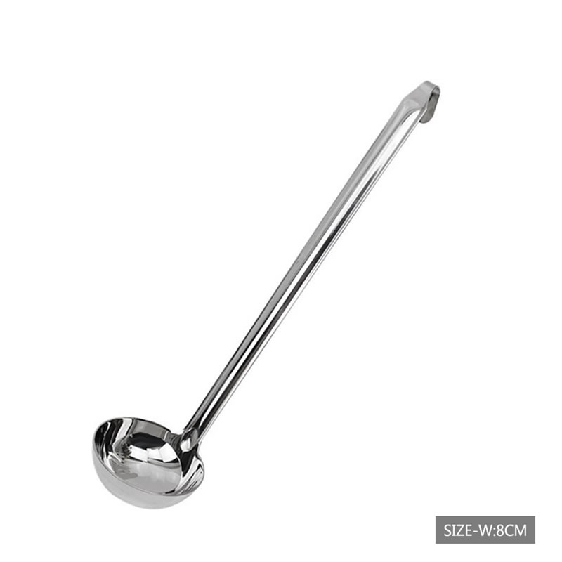 QueenTime-cucharón para sopa de acero inoxidable con mango largo, cuchara agitadora, utensilios de cocina para cocinar, cucharas duraderas para salsa y comida: 8cm