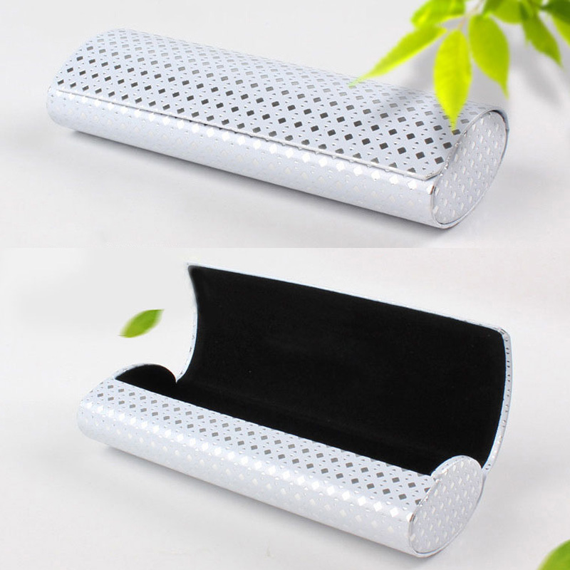 1Stck Gläser Paket PU Leder Brillen Boxen Sonnenbrille Lagerung Kasten Tragbare Reise Zubehör schwer Fall Brillen Schutz: Weiß