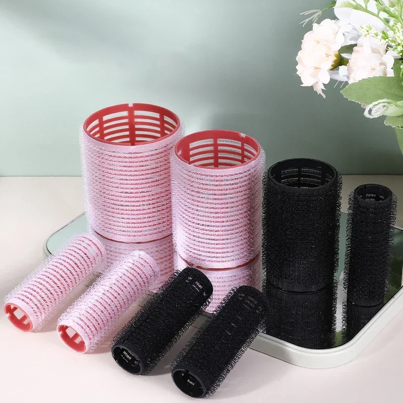헤어롤 6pcs Hair Rollers Heatless Hair Curlers No Heat Hair Bangs Volume Self-adhesive Hook Curlers DIY Styling Tools & Accessories