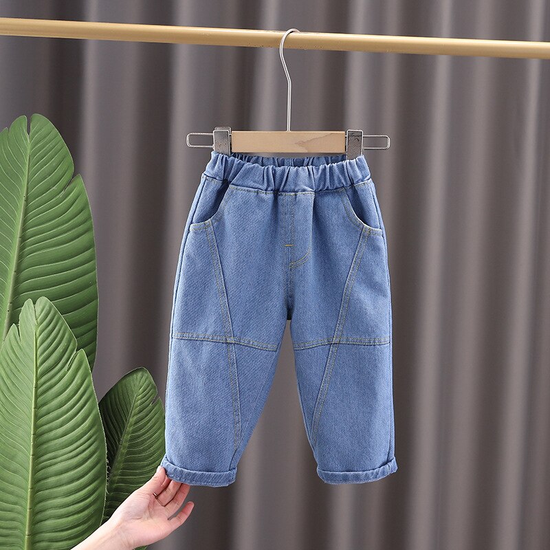 Spring Kids Jeans Boys Girls Solid Jeans Children Jeans for Boys Casual Denim Pants Toddler 0-5 YEARS