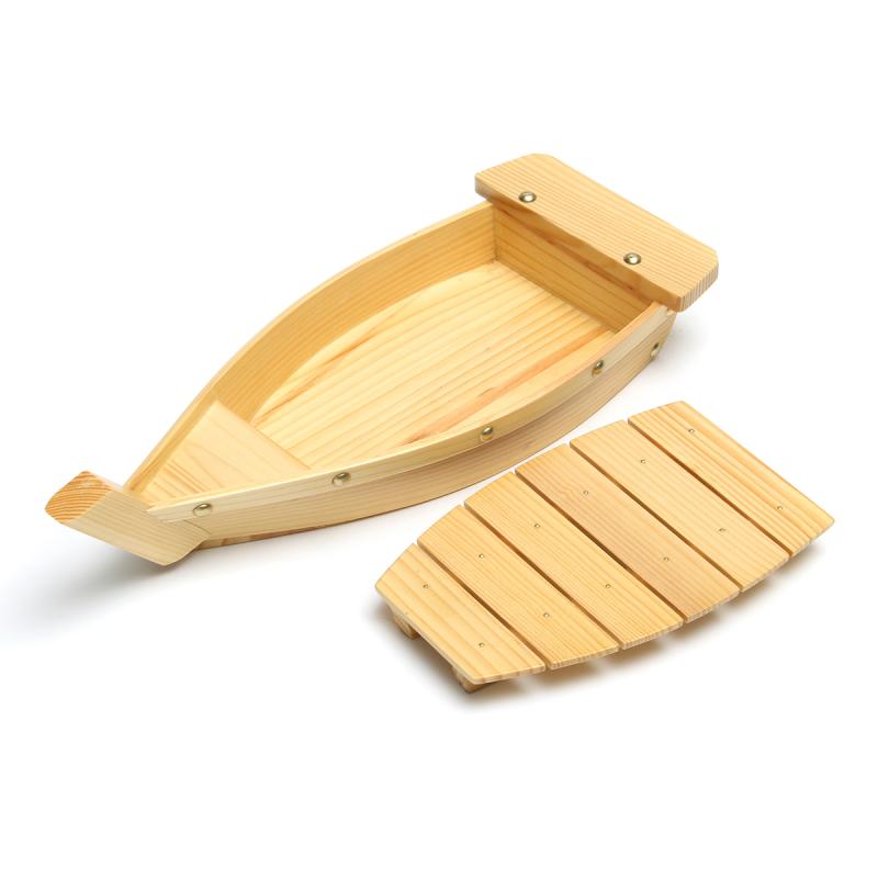 42 x 17 x 7.5cm japansk køkken sushi både sushi værktøj træ håndlavet simpelt skib sashimi diverse kolde retter bordservice