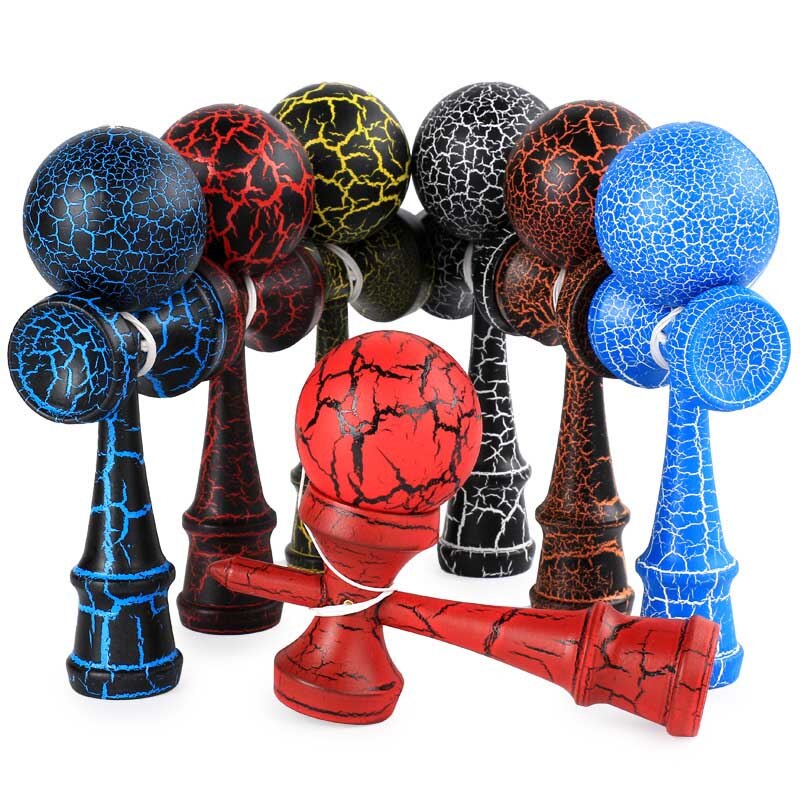 Bolas de madera para deportes al aire libre, colorido de grietas de madera de haya para niños y adultos, pelota para deportes al aire libre