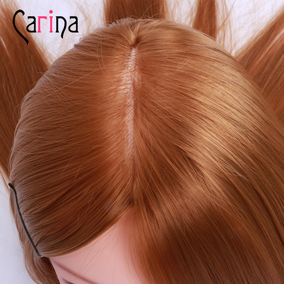 Cabeça de manequim de cabelo sintético 55cm, cabeça para cabeleireiros com cabeça de boneca e manequim para treinamento