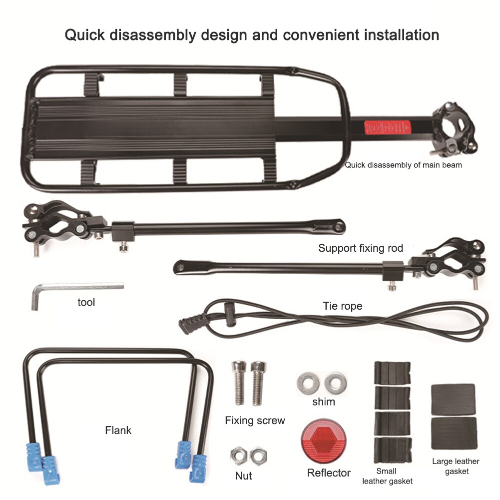 Quick Release Fiets Achter Rekken Seat Bagagedrager Frame Aluminium Legering Opvouwbare Fiets Cargo Houder Fietsen Accessoires
