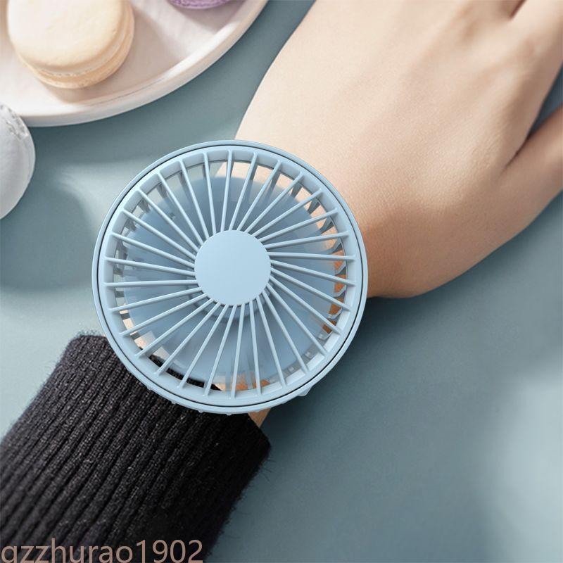 Cute 3 Gears Adjustable Wrist Watch Fan Portable Bladeless USB Rechargeable Air Cooling Summer Personal Fan for Student
