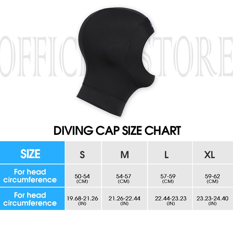 Dykke&amp;seil 3mm neopren dykkerhette maske vinterhold varm badehette dykkerhatt for snorkling og svømming