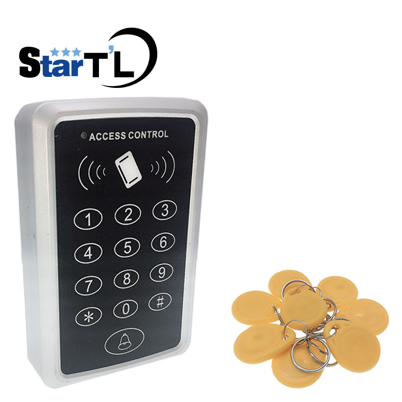 T11 gate access control system rfid access control reader 10 EM4100 keychains 125KHz Card Reader For Door Access