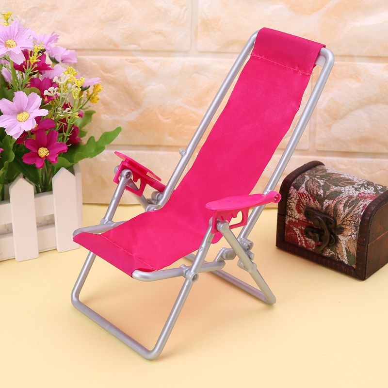 Cadeira dobrável, boneca, praia, espreguiçadeira, móveis, bonito, miniatura, simulação, sala de estar, decoração, casa, jogo, presentes para crianças