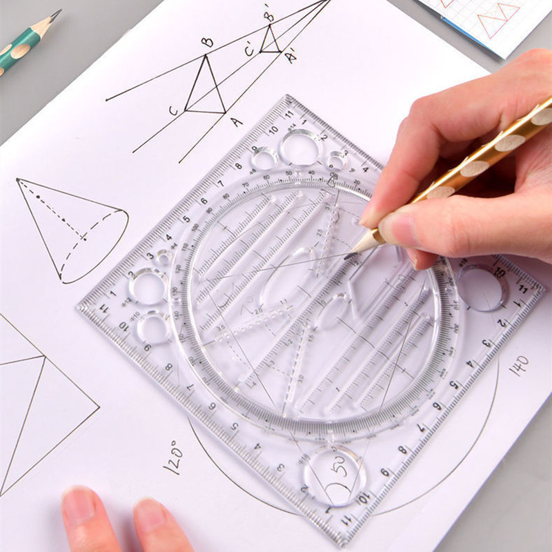 Ruler Set Solid Geometry Ellipse Drawing Icon Ruler Measurement Multifunctional Drawing Construction Architect Tool