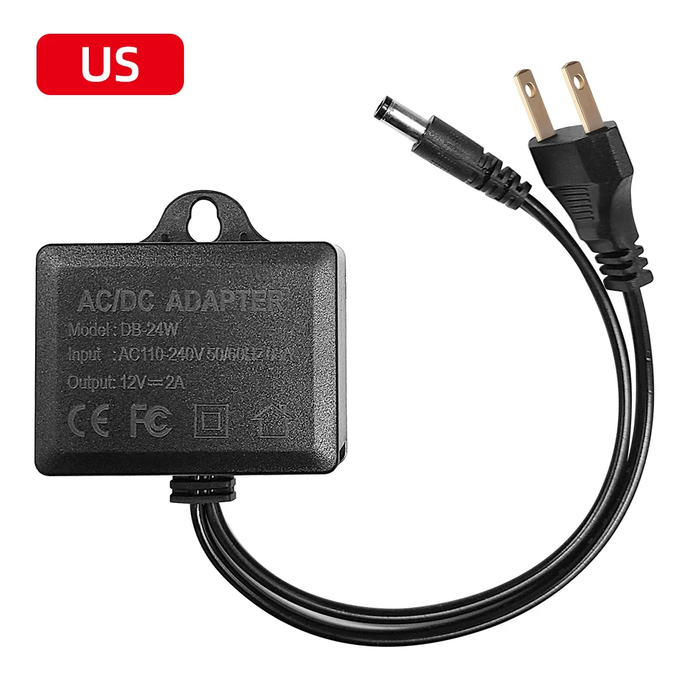 Cameravoeding DC12V2A Adapter Cameravoeding Waterdichte beveiligingsbewaking op hoge temperatuur Uithoudingsvermogen CCTV-cameralader