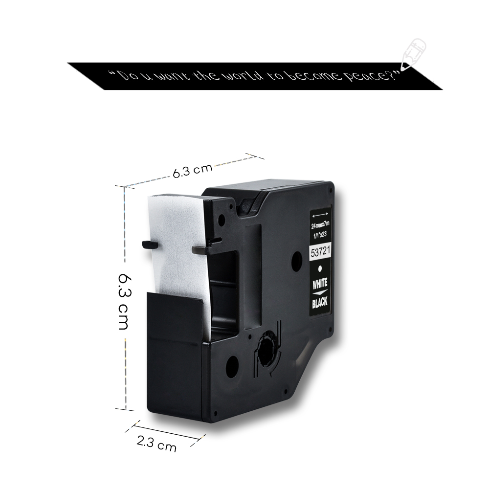 dymo d1 24mm 53721 white on black label tapes Ribbon compatible Dymo D1 label printer for Dymo Label Printer DYMO LM160 LM280