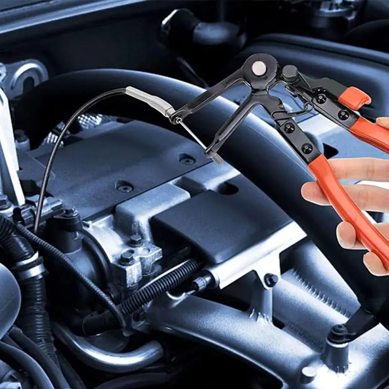 Car Hose Clamping Pliers Bendable Hose Clamps Cable Type Flex Cable Long Clamps Straight Hose Bundle Removal Auto Repair Tools