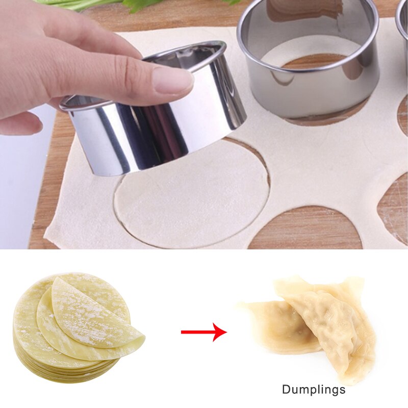 304 Stainless Steel Cutter Dumplings Mould Kitchen Maker Dumpling Skin Device dough press Pancake Tools