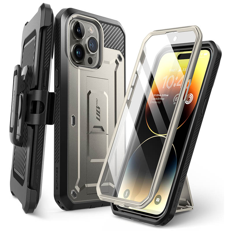 SUPCASE-Coque intégrale UB Pro avec protection d'écran intégrée, étui robuste et robuste, 6.1 pouces, version 2023: Gris foncé