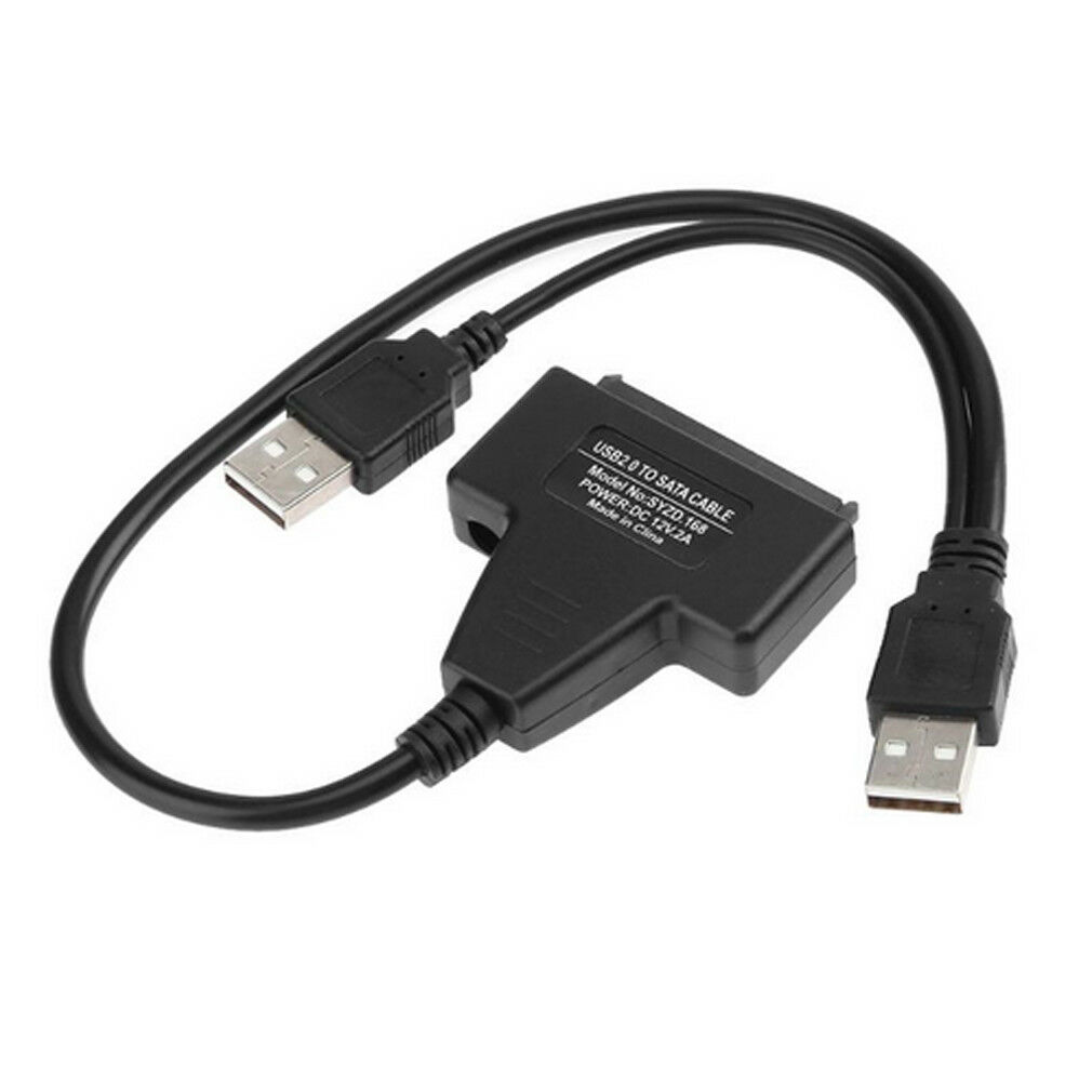 USB 3.0 SATA 7+15Pin to USB 2.0 Adapter Cable For 2.5 HDD Laptop Hard Disk Drive