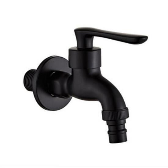 Washing machine faucet Copper Bathroom corner faucet tap Single Cold garden Faucet Black Oil outdoor mixer Small Tap: Bronze