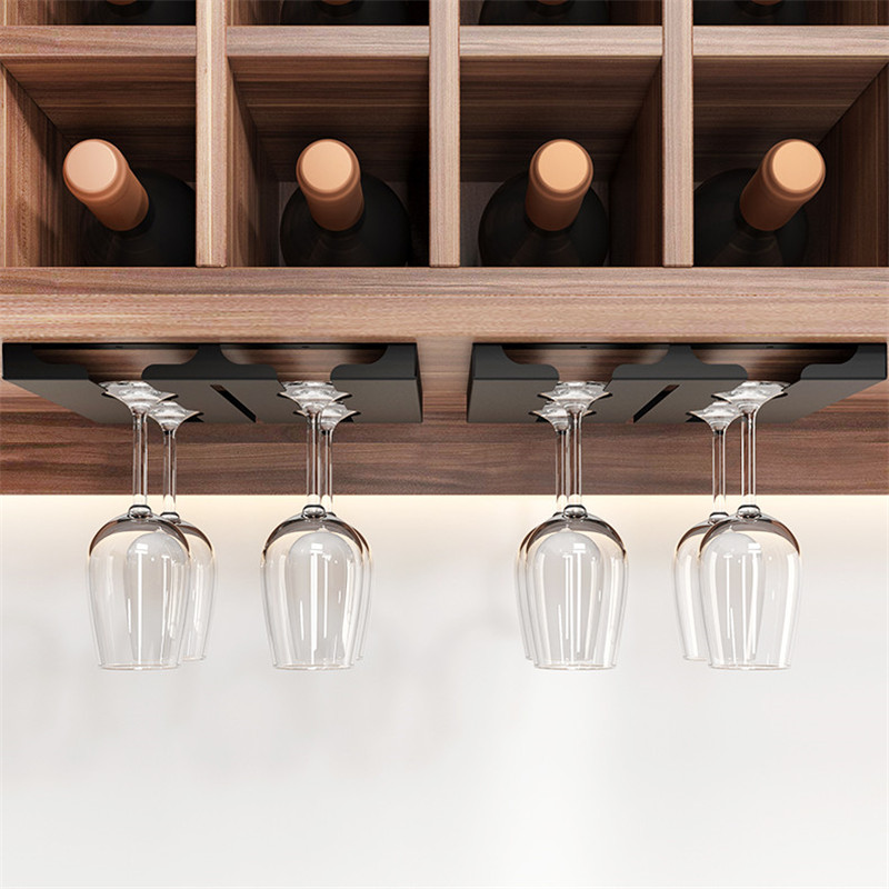 Japanese Metal Wine Glasses Storage Rack Under Cabinet Hanging Glass Holders Coffee Mug Hanger Kitchen Organizer Bar Tools