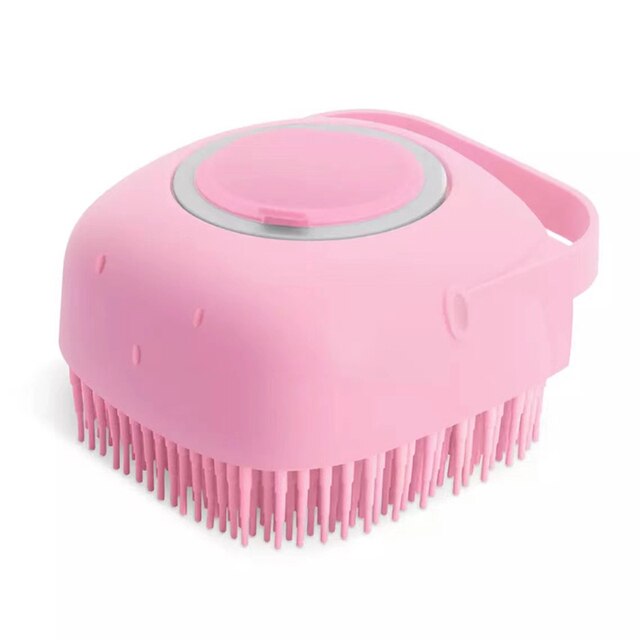 Escova de banho para cães e gatos, 2 em 1, pente de massagem spa para animais de estimação, silicone macio, chuveiro de animais de estimação, aliciamento de cabelo, ferramenta de limpeza de cães, suprimentos para animais de estimação: Azul marinho