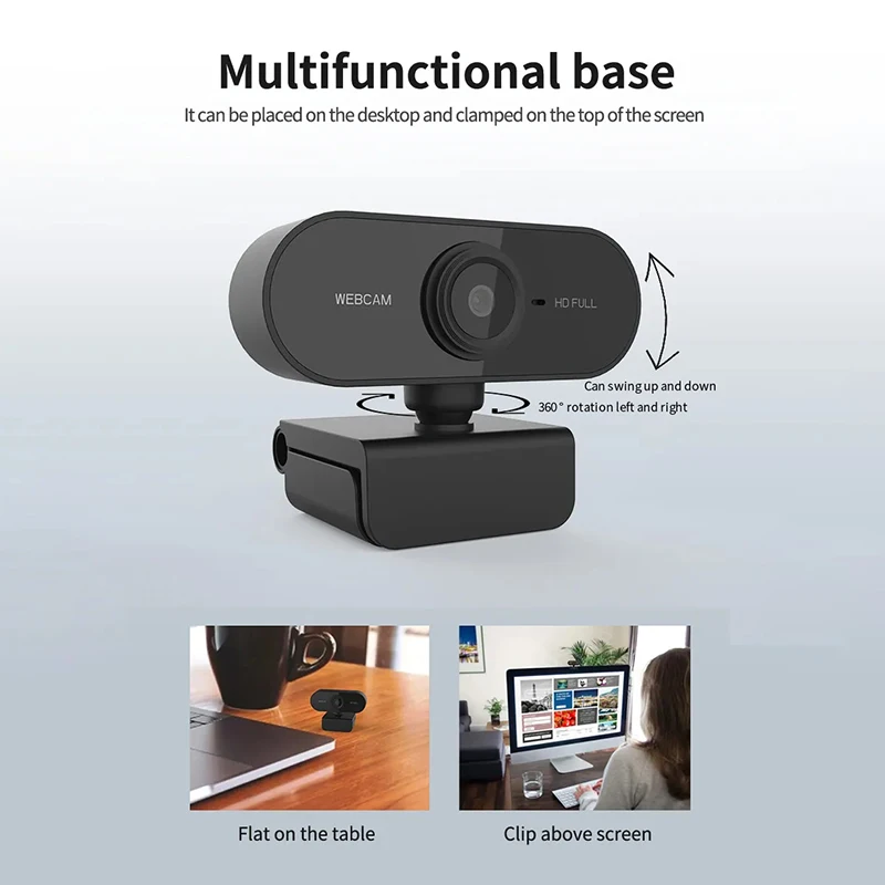 1080p telecamere per computer hd, telecamera usb hd con microfono integrato, telecamera di rete usb, webcam per lavorare con microfono e treppiede