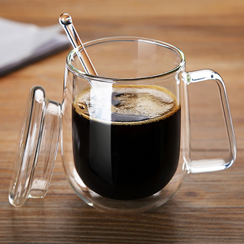 Double Wall Glass Insulated Coffee Mugs Tea Cup Thermo Drinking Glasses Verre Double Paroi Theeglas with Handle for Home Office