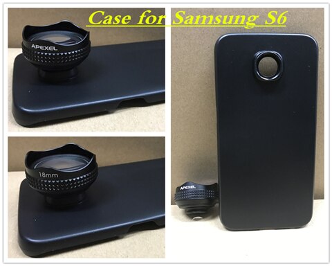 Apexel-lente gran angular HD de 18MM para teléfono móvil, lente de cámara, Kit de 0.6X para Samsung galaxy s8 plus S7 S6 y teléfono de 18MM: for galaxy S6