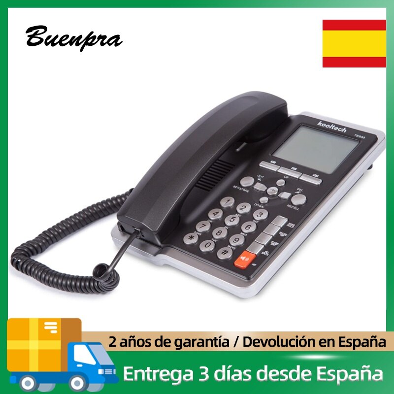 Kooltech Telefono Sobremesa Con Identificación De Llamadas Dispositivo Manos Libres Con Sonido Claro Para Casa Oficina Hotel: TE630