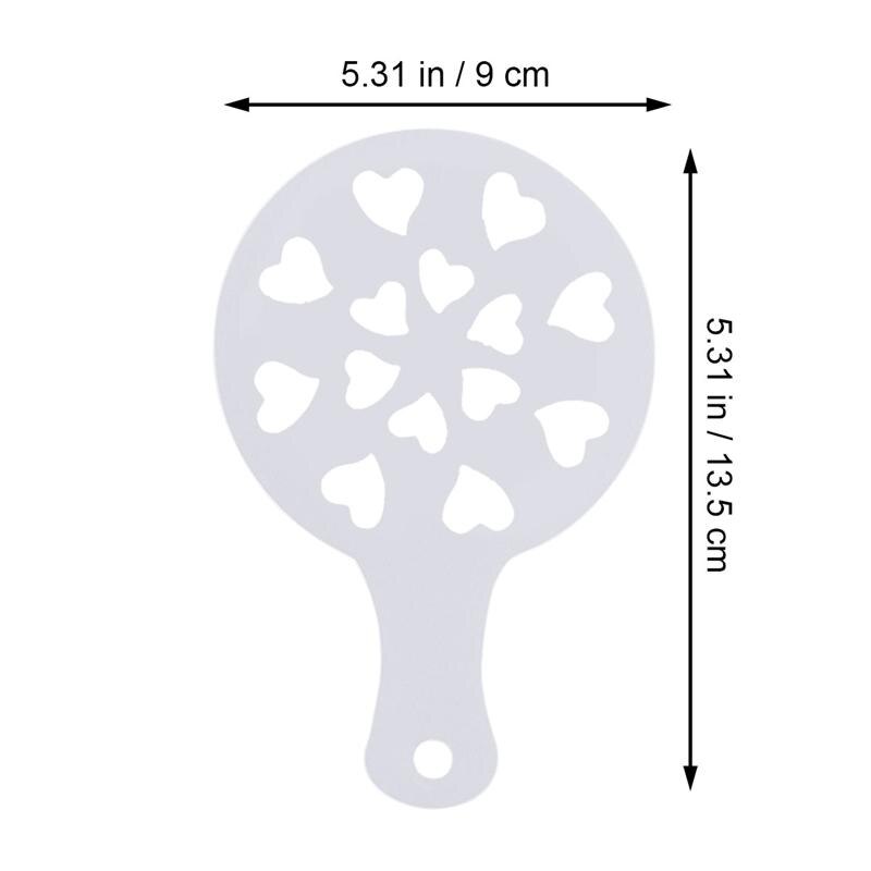 8Pcs Coffee Latte Cappuccino Barista Art Stencils Cake Duster Templates Coffee Tools Christmas /Valentine Coffee Stencils