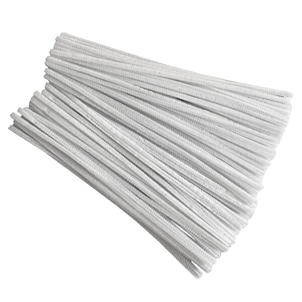 ! 100 Pcs 30cm creation pipe cleaners, white: Default Title