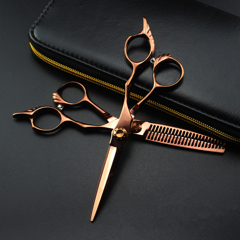 japan 440c 6 '' Bronze cut hair scissors cutting barber makas haircut scissor thinning shears hairdressing scissors