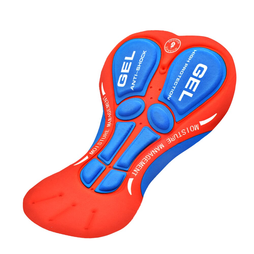 Wosawe fietsbroek ondergoed rijbroek heren s 5d gel gevoerd snel drogend ademend schokbestendig fiets mtb shorts: 5d rode gewatteerde / Xxxl