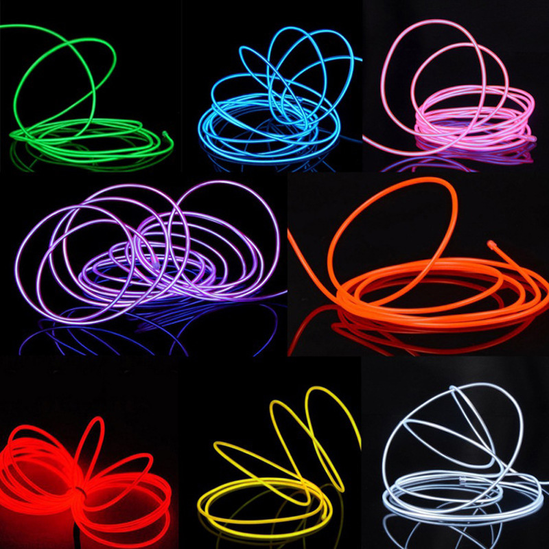 1M El Wire Waterdichte Led Strip Licht Neon Lijn Touw Buis Kabel Batterij Controller Party Club Auto Decoratie glow Light