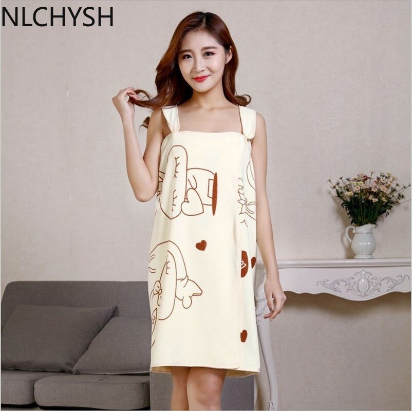 Toalla de Microfibra Suave en Forma de Vestido para Mujer, Ropa, Bata de Baño a la , de Secado Rápido, Sexy, ideal para Spa, Playa: Beige