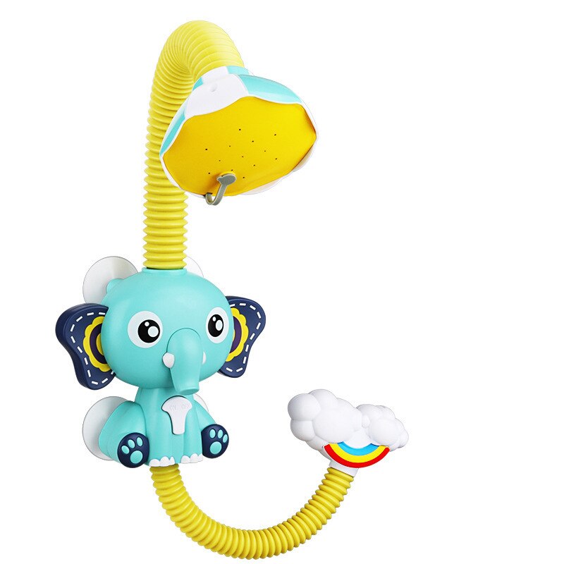 Douyin with the same elephant shower electric water spray children's babies play with fun bathing parent-child water toys: Light Green