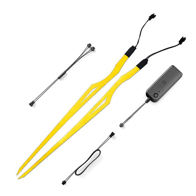 Nuoxintr Motorhelm Light Strip Waterdicht Led El Koud Licht Night Rijden Signaal Lichtgevende Gemodificeerde Licht Helm Sticker: Yellow