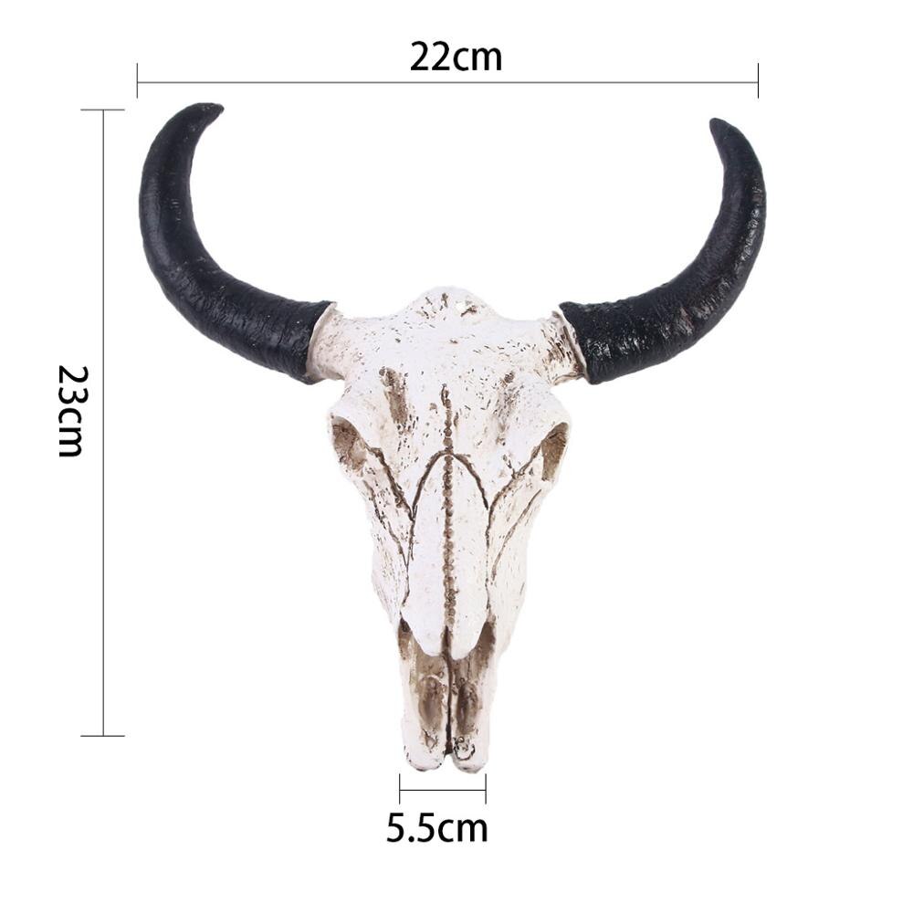 Bull skull wall decoration 3D animal skull resin crafts small ornaments family Halloween decorations: Default Title